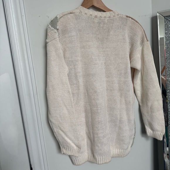 Whimsical Vintage Patchwork Knit Sweater Cottagecore Coquette Embroidered S - Picture 6 of 7